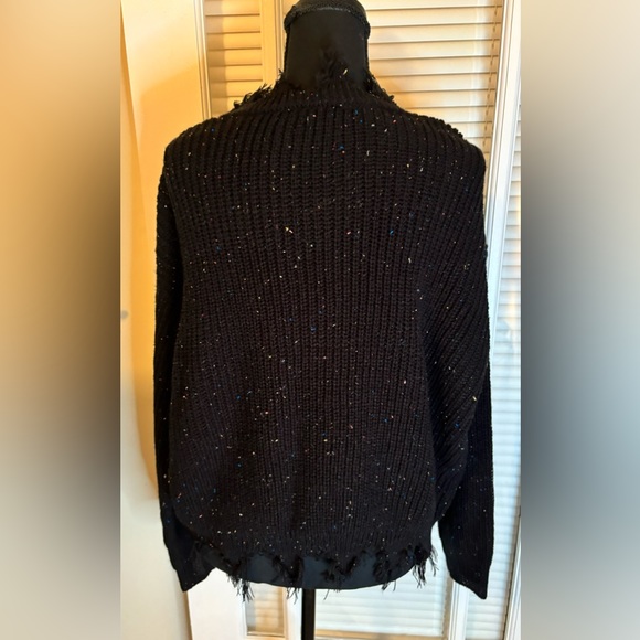 Frayed Hem Tie Neck No Boundaries Sweater - Picture 5 of 8